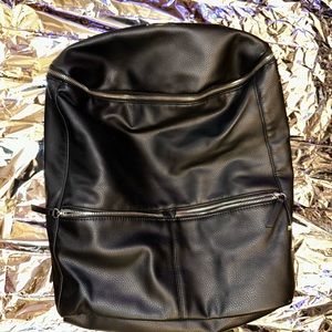 Large Faux Leather Backpack Style Handbag